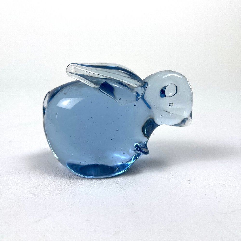 Hand Blown Glass Rabbit - Blue